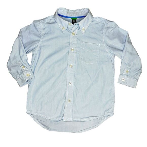 GAP Button Down Blue and White Pin Stripe Shirt size 4T - Picture 1 of 4